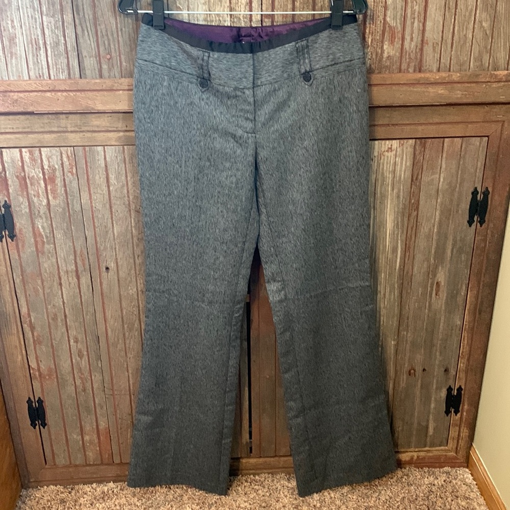 Women’s Stooshy Heather Gray Neutral Minimalist Business Dress Pants Trousers 5